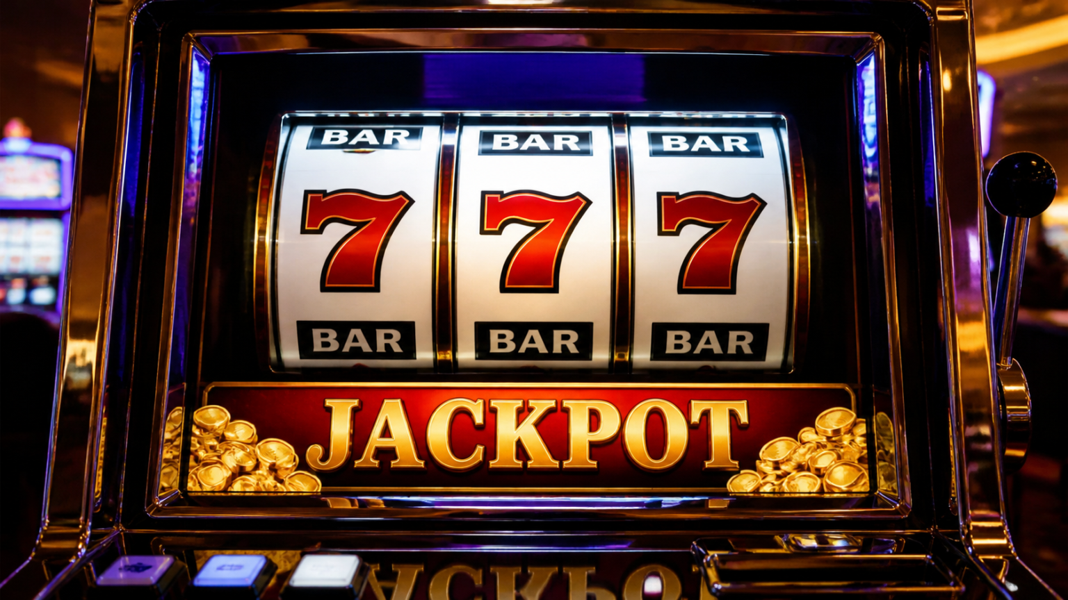 nổ hũ đổi thưởng: Cách hiểu trò chơi và chơi có trách nhiệm Máy slot casino với các cuộn biểu tượng và màn hình hiển thị phần thưởng