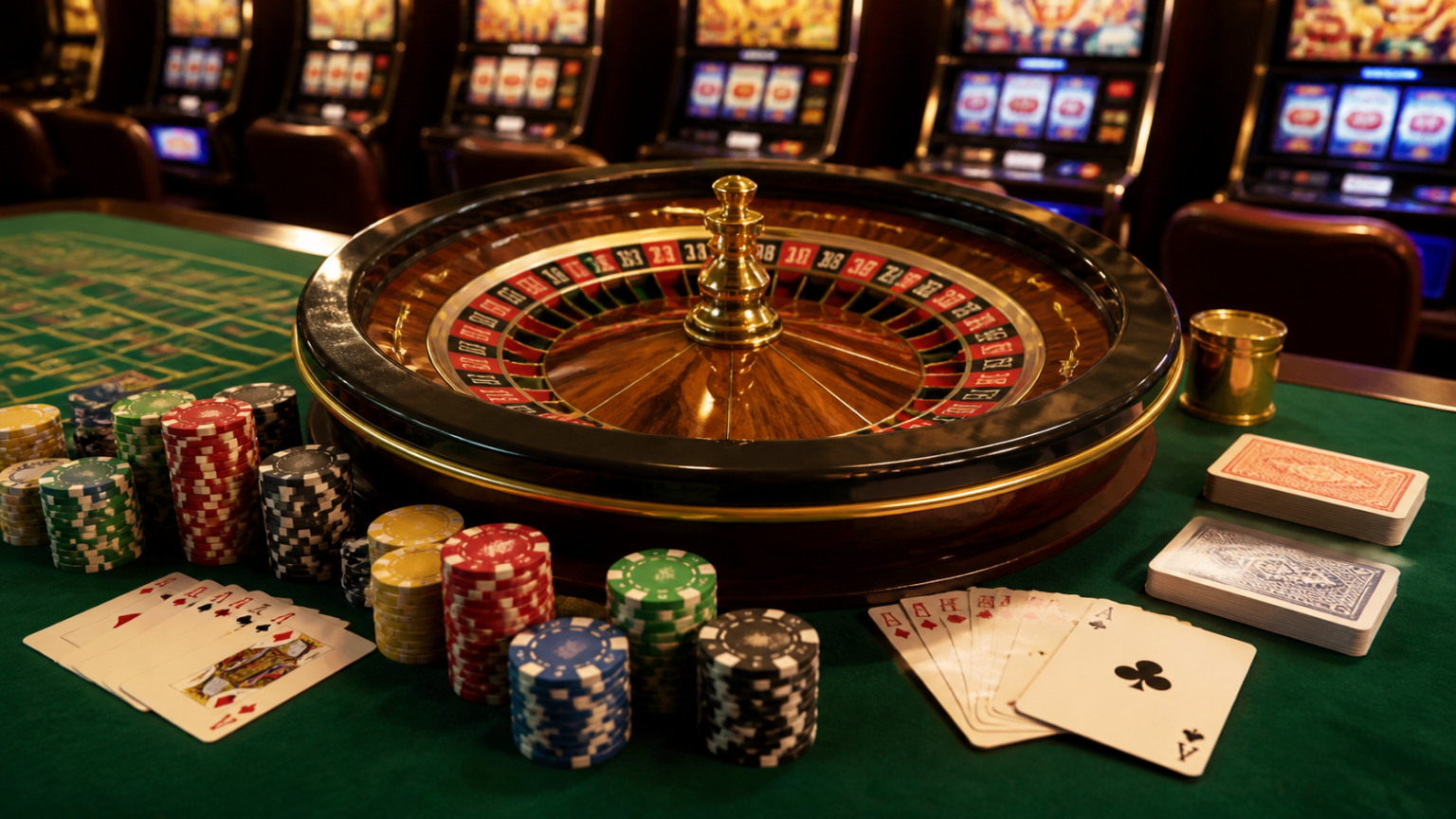 Singapore online casino: What Players Should Know Casino roulette table with cards and slot machine elements