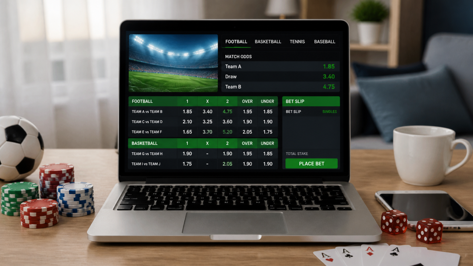 Schermo con siti scommesse non aams e schedine di gioco