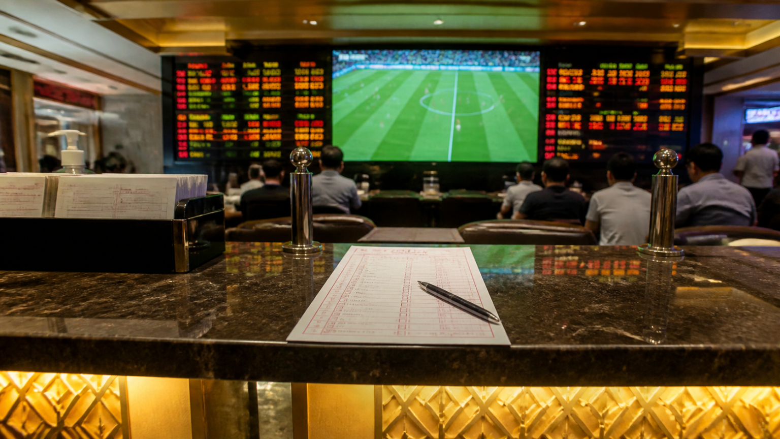 What Sports Betting Involves in the Malaysian Context: sports betting malaysia Sports betting counter with odds board and betting slip