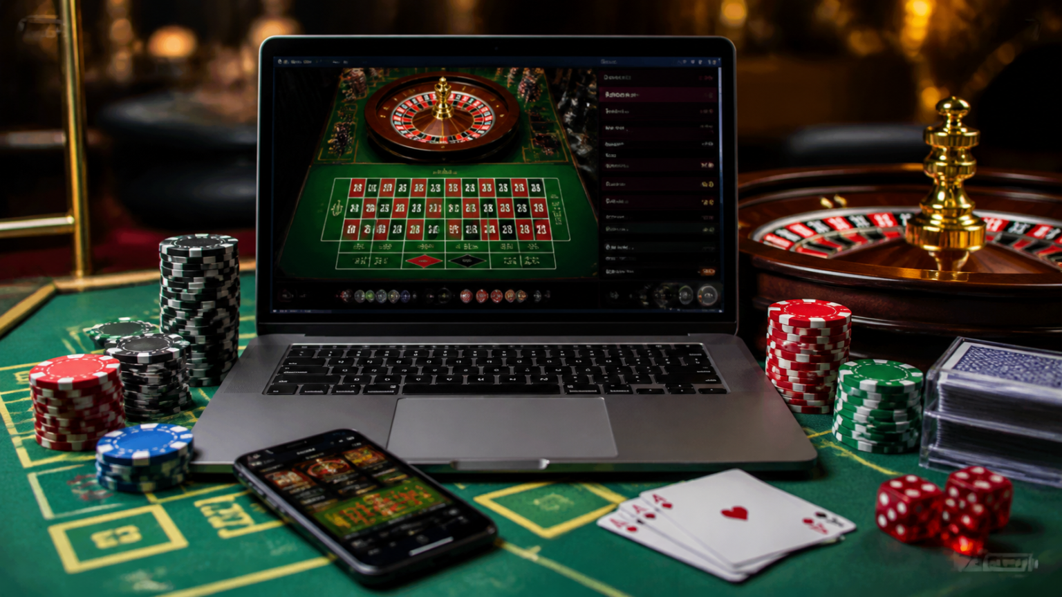 What to Look for in Betting Sites Before You Play Casino-themed screen with betting sites on a device beside chips and cards